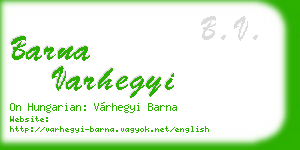 barna varhegyi business card
